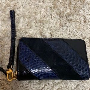 Tory Burch Blue Leather Wallet